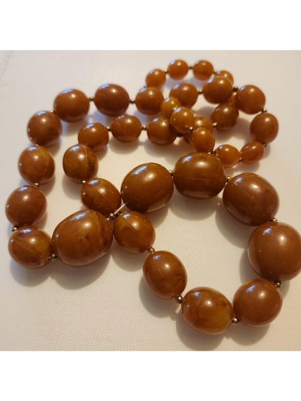 Vintage Beaded Necklace Neutral Boho Hippie